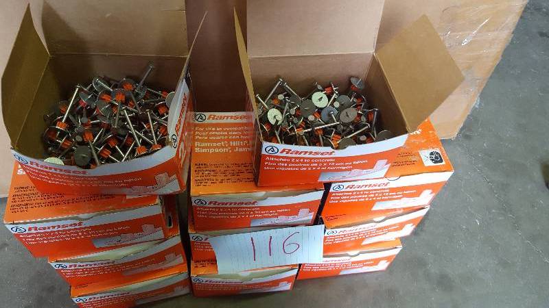 lot 116 image: Lot of 11 Ramset 2 12 Drive Pins  (100 Packs)