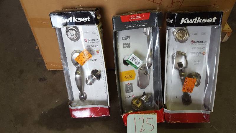 lot 125 image: Lot of 3 Kwikset Door Entry sets- not inspected