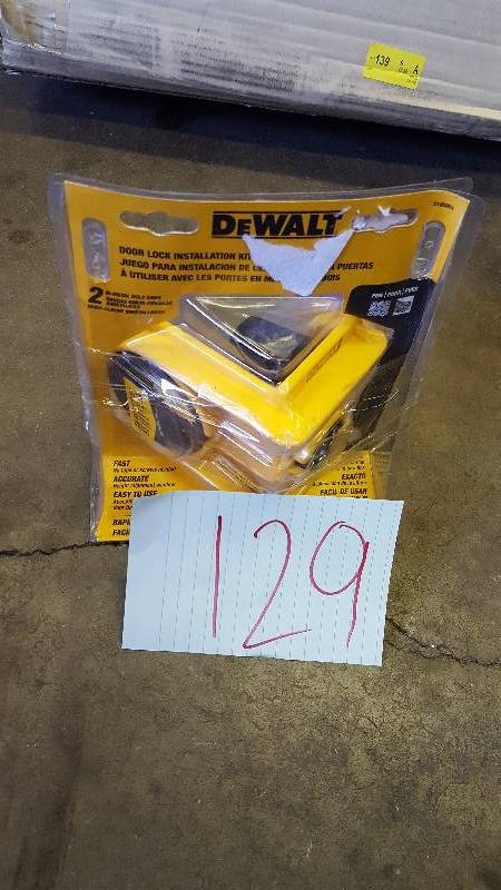 lot 129 image: Dewalt Door Lock Installation Kit