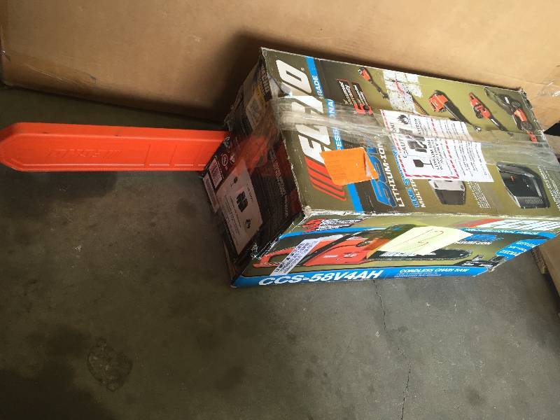 lot 13 image: Echo 16 in. 58-Volt Lithium-Ion Brushless Cordless Chainsaw Model # CCS-58V4AH in like new working
