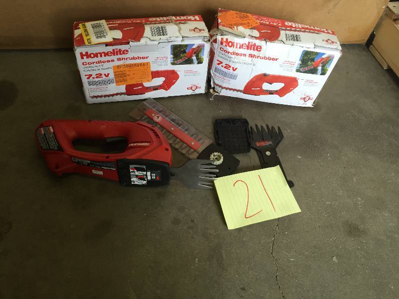 lot 21 image: Set of 2 homelite cordless Shrubber