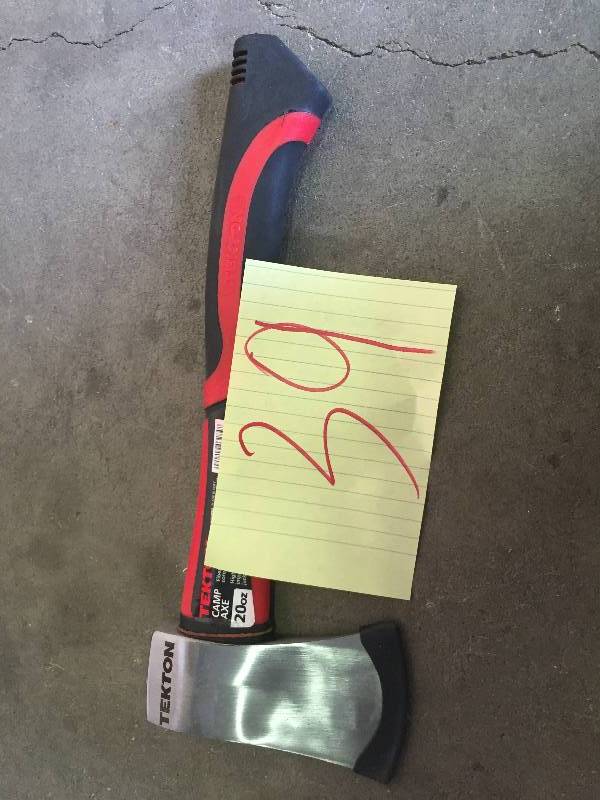 lot 39 image: TEKTON 3284 20-Ounce 14-Inch Fiberglass Camp Axe NEW