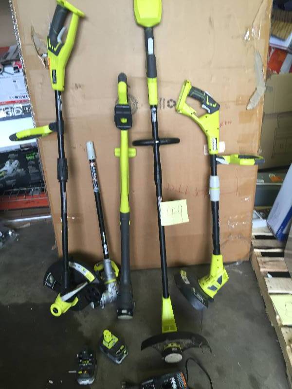 lot 49 image: LOT OF RYOBI 18-Volt Lithium-Ion Cordless TrimmerS IN WORKING CONDITIONS