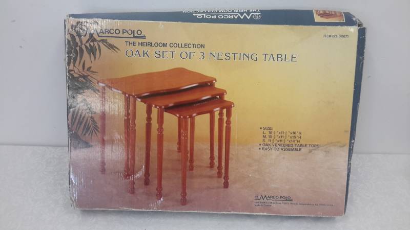 Oak set of 3 Nesting Tables