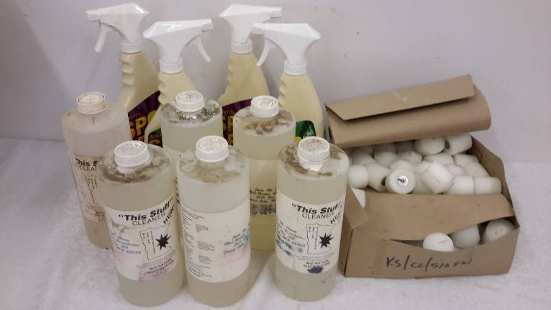 Cleaning chemicals and candles