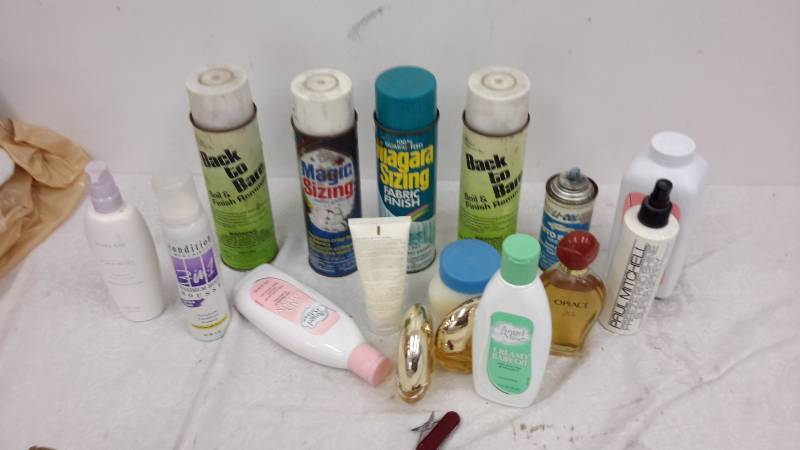 Perfumes, lotions, cleaning supplies