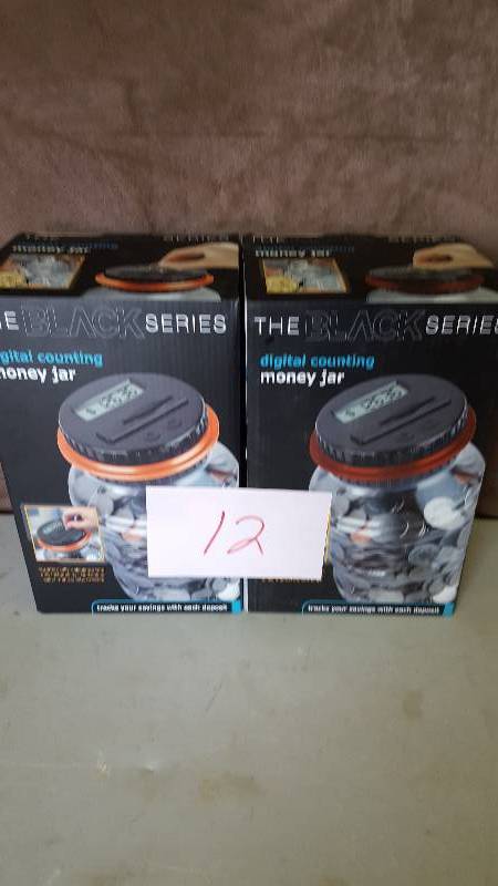 Lot of 2 The Black Series Digital Counting Money Jar