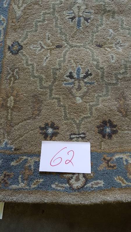 Home Decorator Area Rug 2ft 3in x 10 ft GoldBlue Latex Backing with Cotton Cloth 100 % wool Pile