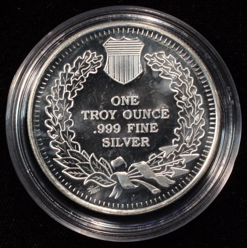 1 TROY OZ. .999 FINE SILVER INDIAN HEAD DESIGN IN AIRTITE HOLDER