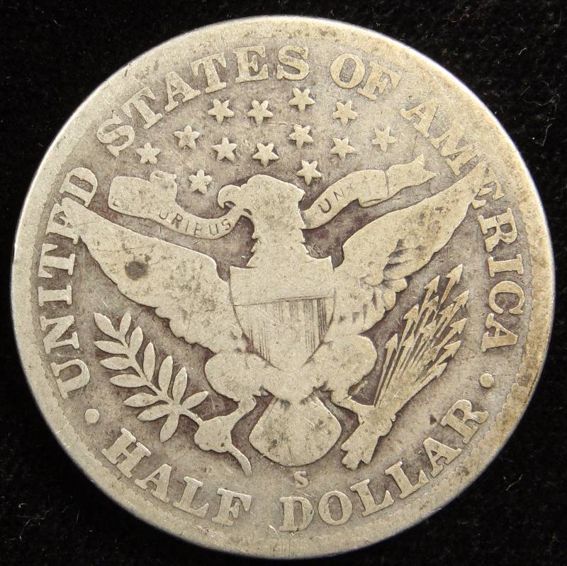 1912-S BARBER SILVER HALF DOLLAR