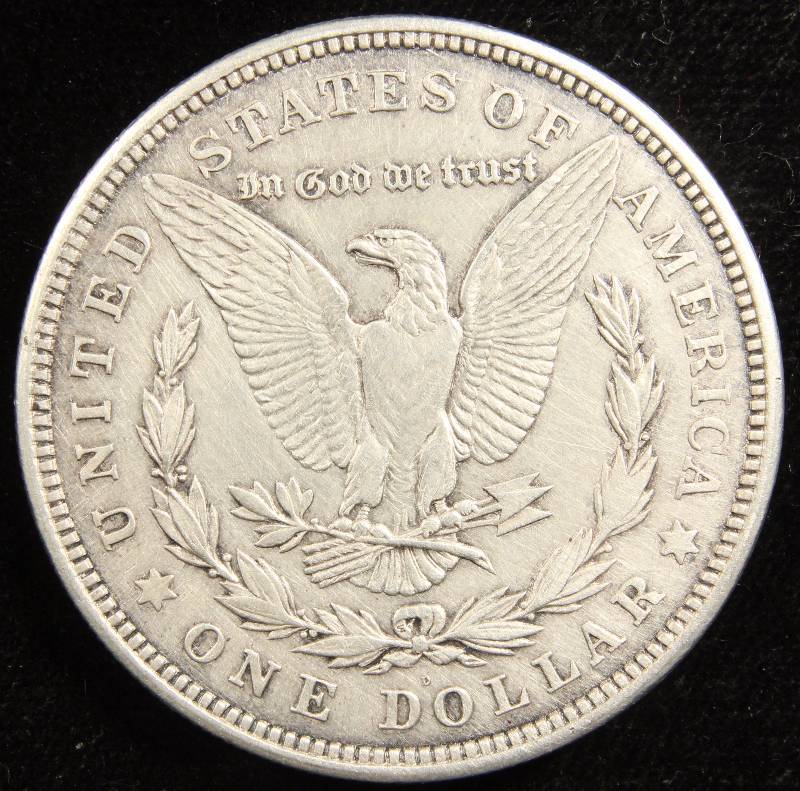 1921-D MORGAN SILVER DOLLAR XF DETAILS HARSHLY CLEANED