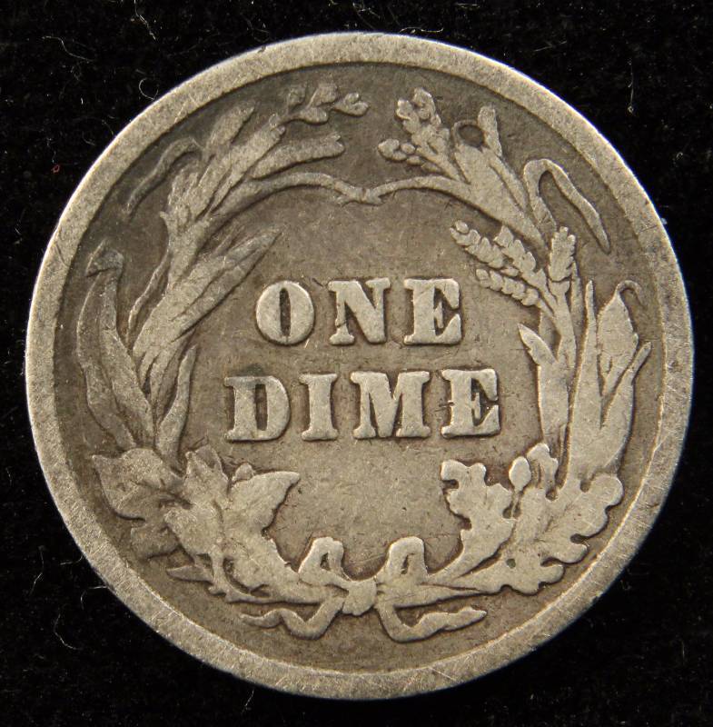 1901 BARBER SILVER DIME VG