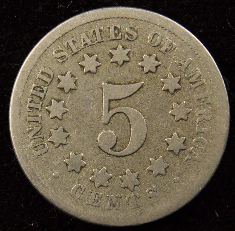 1867 U.S. SHIELD NICKEL GOOD