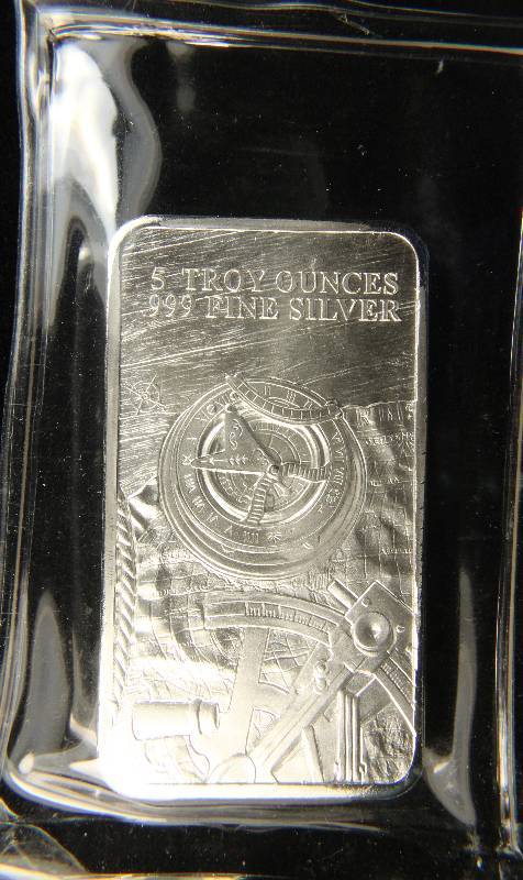 5 TROY OZ. .999 FINE SILVER BAR PROSPECTOR SEALED