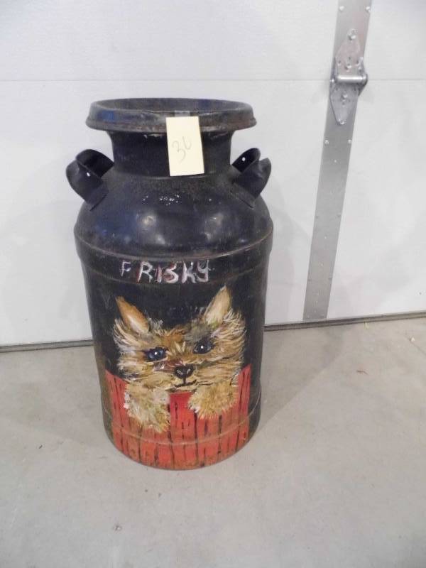 Black Painted Cream Can