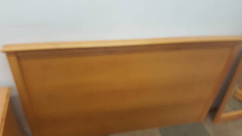 lot 22 image: Designer Maple Queen Headboard