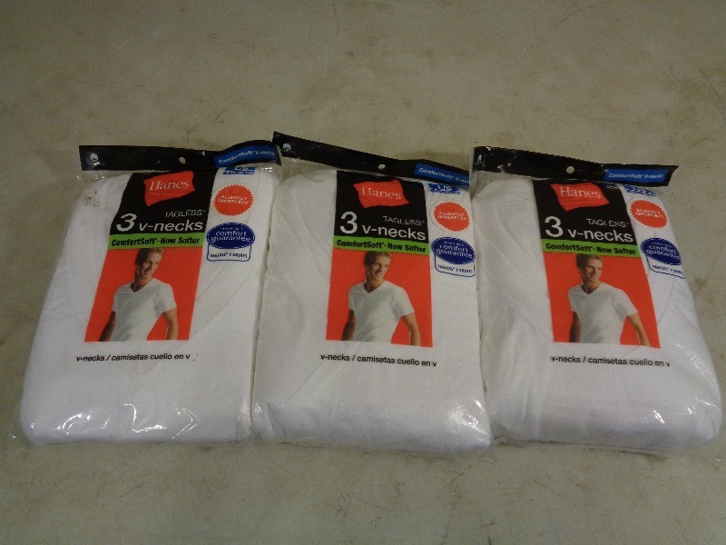 lot 158 image: 3 New Packages of Hanes Shirts