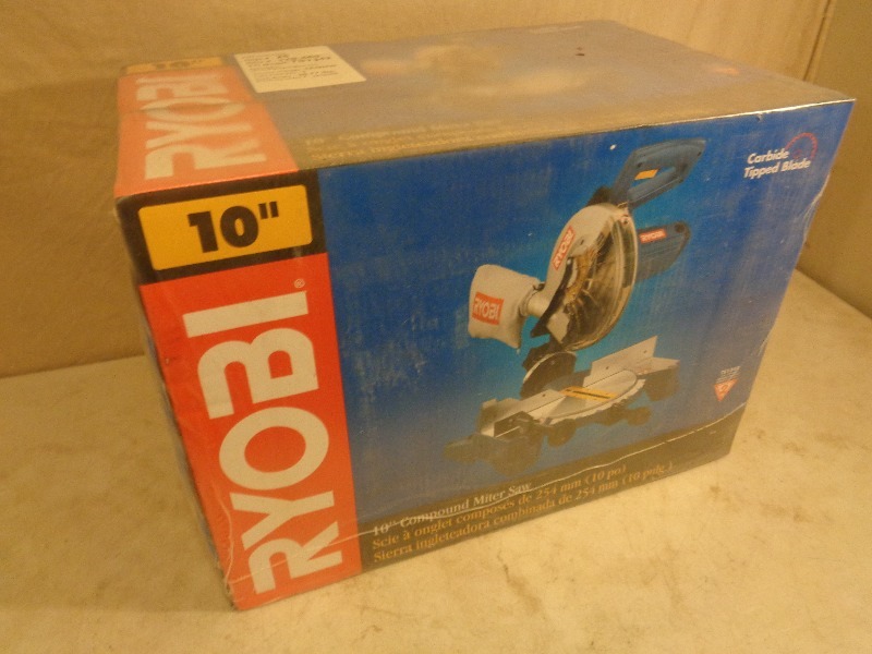 lot 40B image: New 10 Ryobi Compound Miter Saw