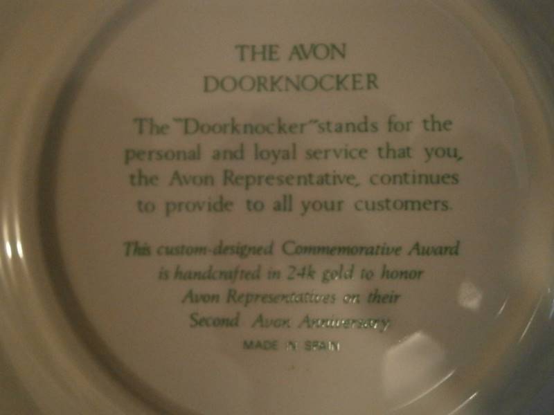 Avon Plate 2nd Anniversary The Doorknocker Pink