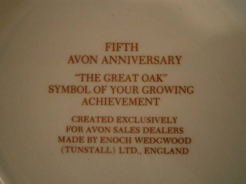 Avon Plate 5th Anniversary
