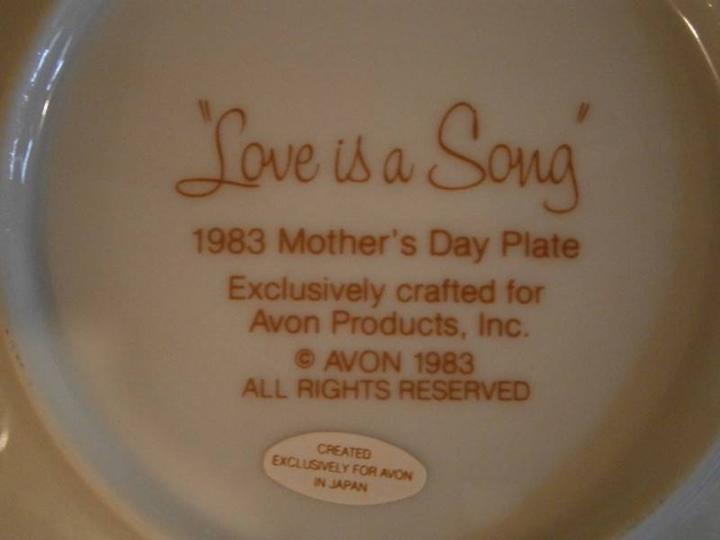Mothers Day Plate Avon 1983