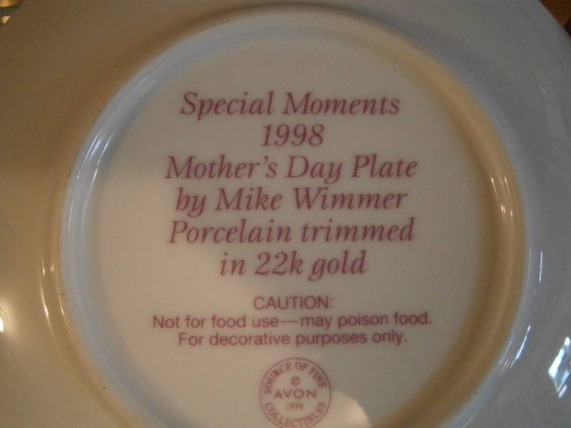 Mothers Day Plate Avon 1998