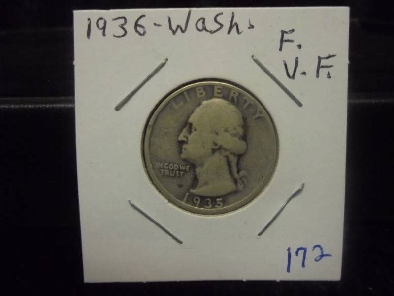 1936 Washington Quarter, 90% Silver