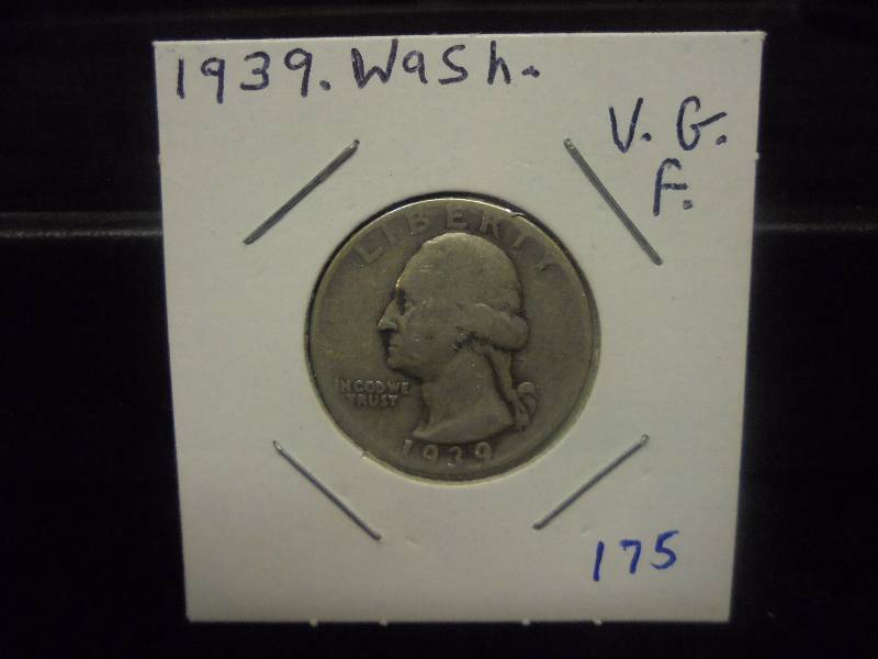 1939 Washington Quarter, 90% Silver