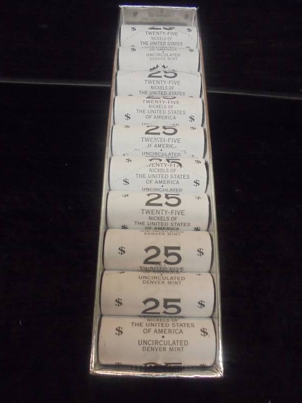 250 Nickels of the US - Uncirculated, in Rolls, In Box