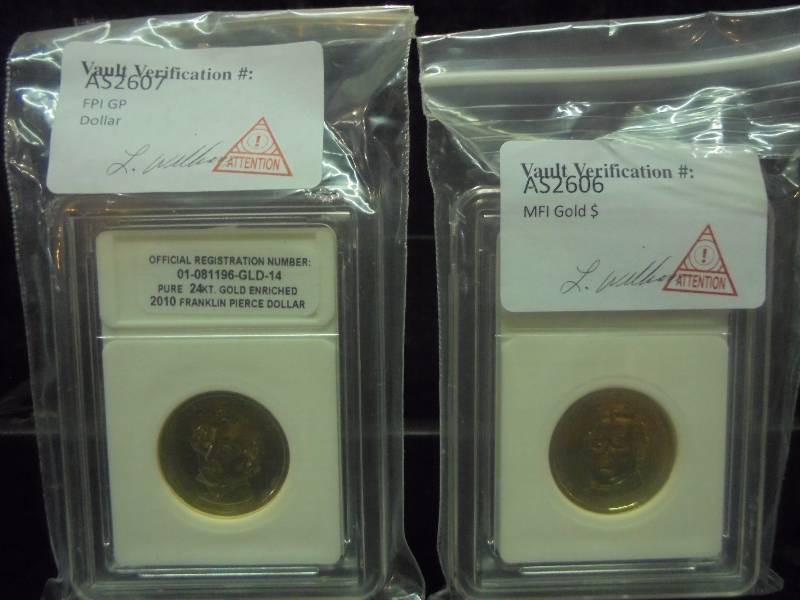 Lot - 2010 Presidential Dollar, 24k gold enriched