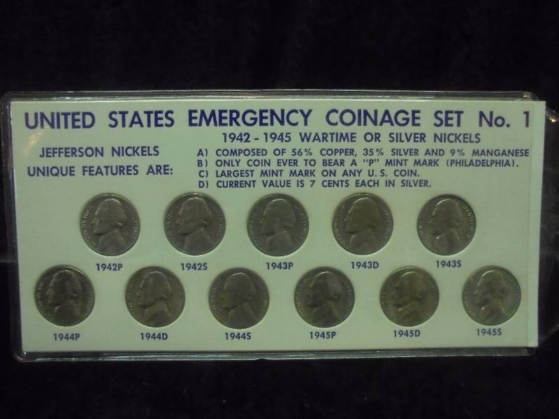 US Emergency Coinage Set No 1