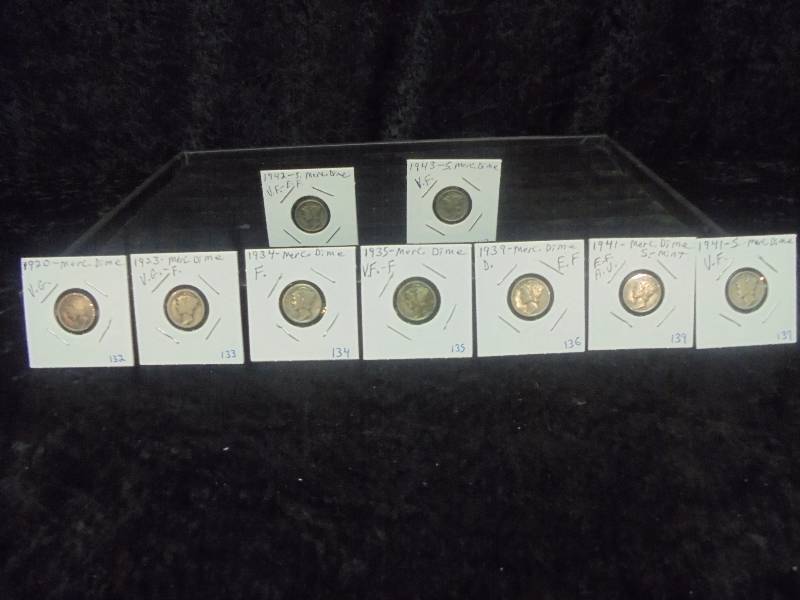 Lot- Mercury Dimes, Misc Dates