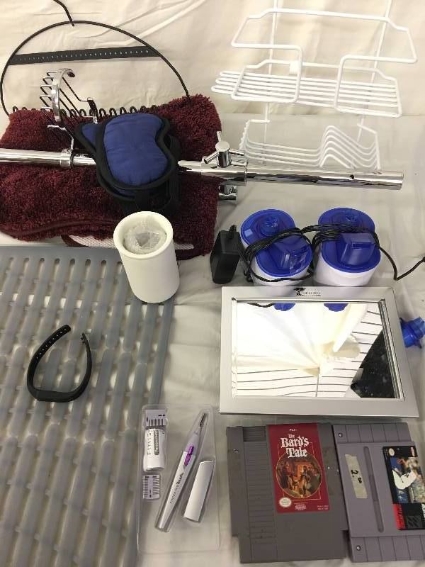 lot 123 image: mirror, rinse cup, hanger, games bellhowell humidifier