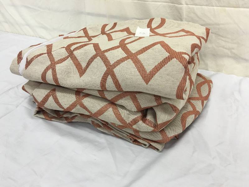 lot 343 image: 3 orange blackout curtains