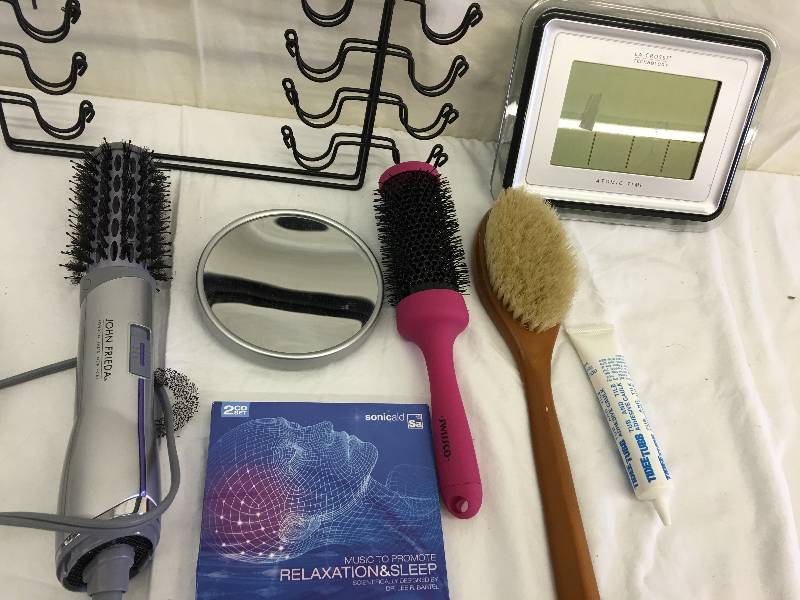 lot 410 image: tie rack brush clock cd and mirror