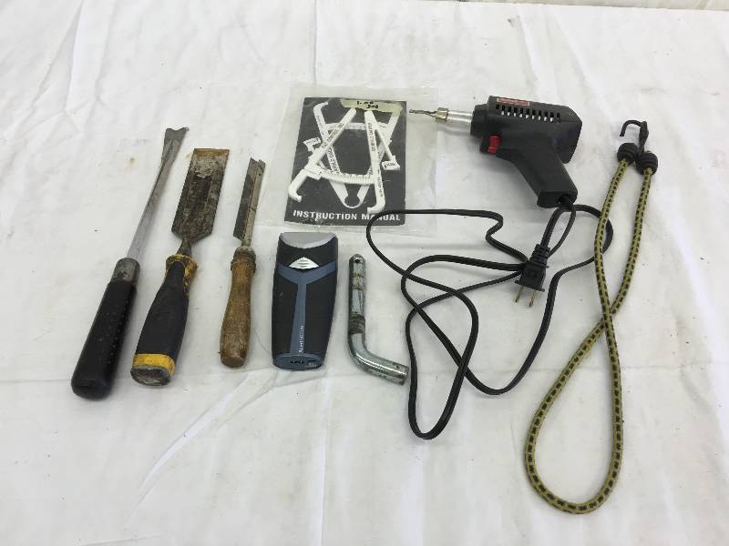 lot 474 image: shaver soldering gun and chisel