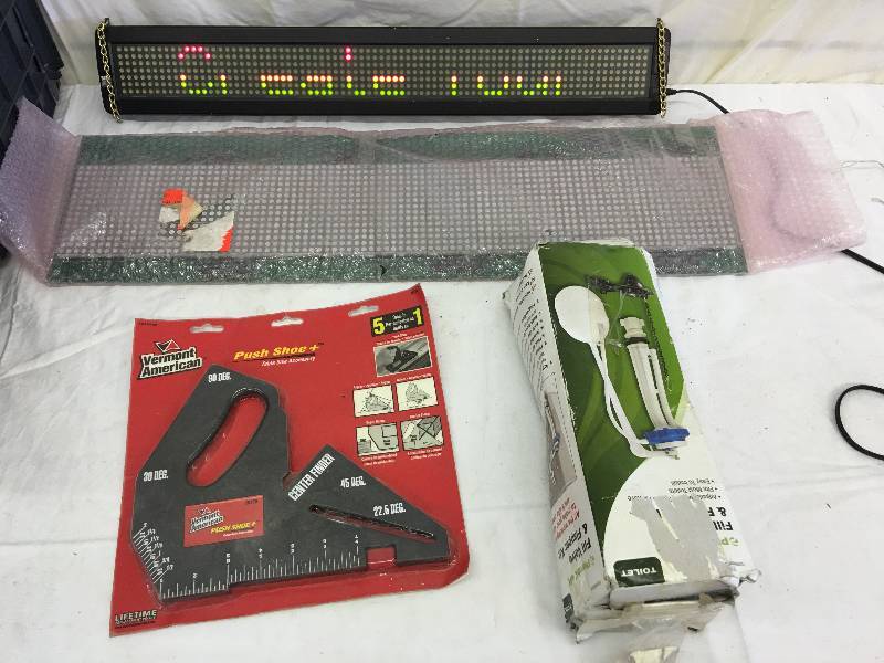 lot 481 image: push shoe toilet valve, scrolling programmable sign