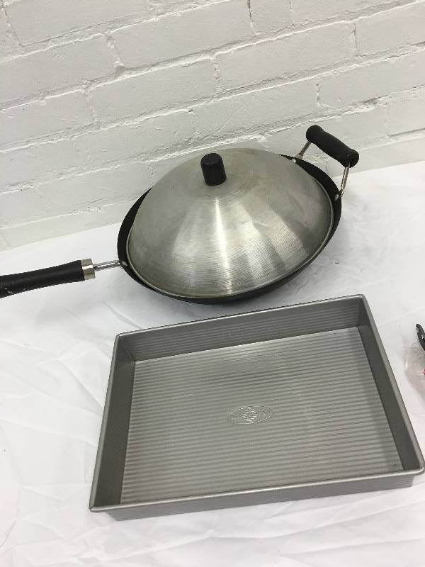 lot 534 image: wok, slicer, lantern, the sharper image watch