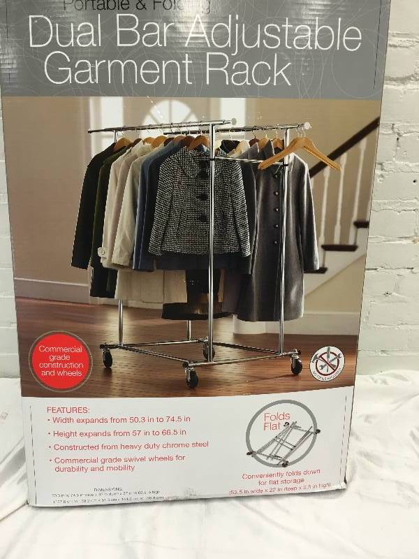 lot 508 image: commercial dual bar garment rack