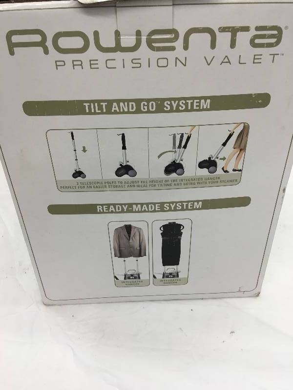 lot 651 image: Rowenta IS9100 Precision Valet Commercial Full Size Garment Steamer with Retractable Cord and Variable Steam 1550 Watt retail $149