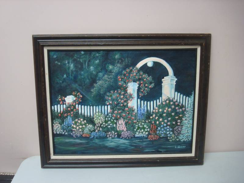 lot 48 image: Framed Painting Picture, Some Wear To Frame