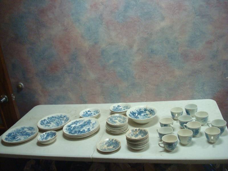lot 50 image: Lot Of Wedgwood Countyside Fine China Dishes And Cup, Made In England, Used, Some Wear, Marks