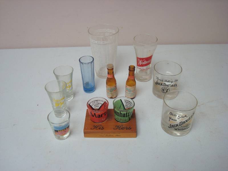 lot 57 image: Lot Of Barware Glasses, Some Vintage