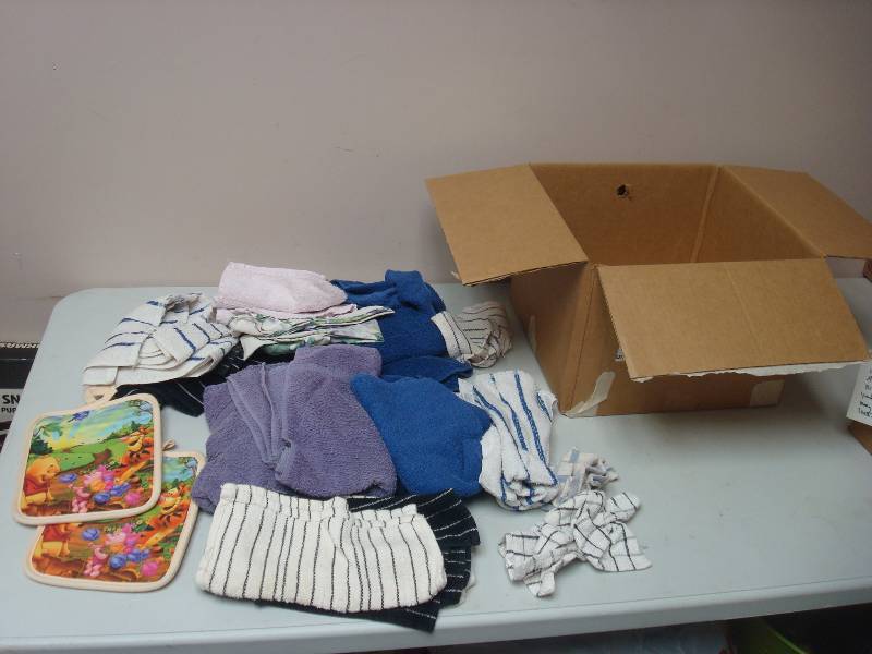 lot 61 image: Box With Some Towel Rags
