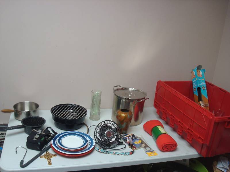 lot 82 image: Red Bin With Some Mixed Items