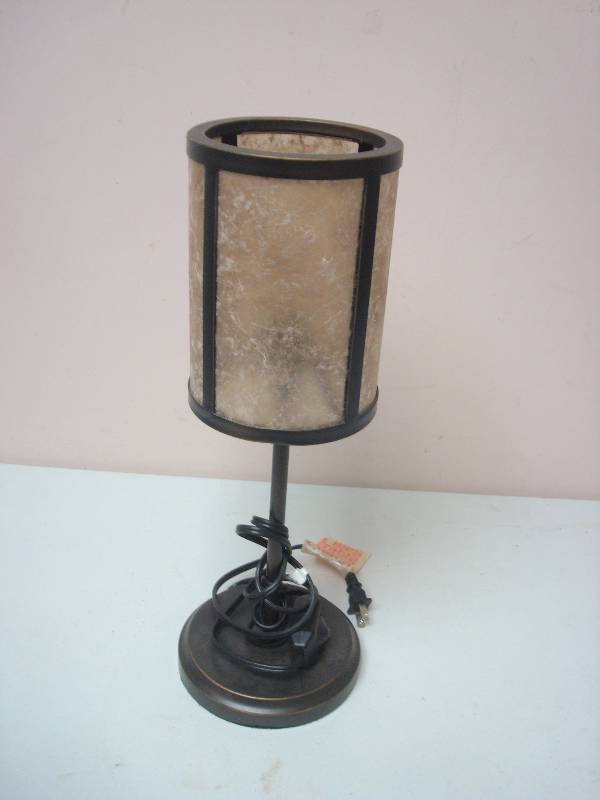 lot 88 image: Small Pottery Barn Lamp, Works, Adjusts Different Light Brightness