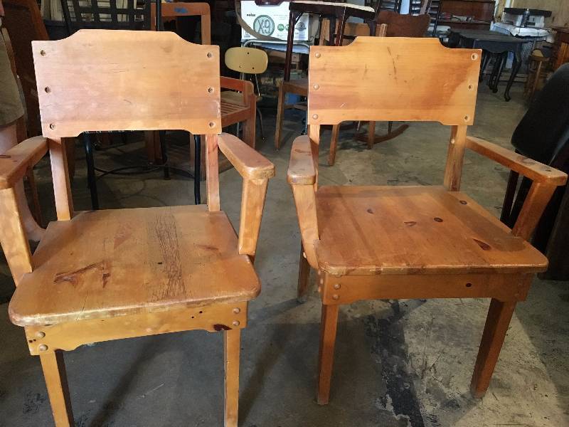 Two Solid Wood Chairs