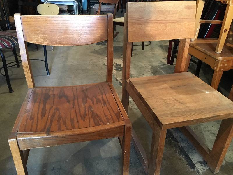 Two Sold Wood Chairs