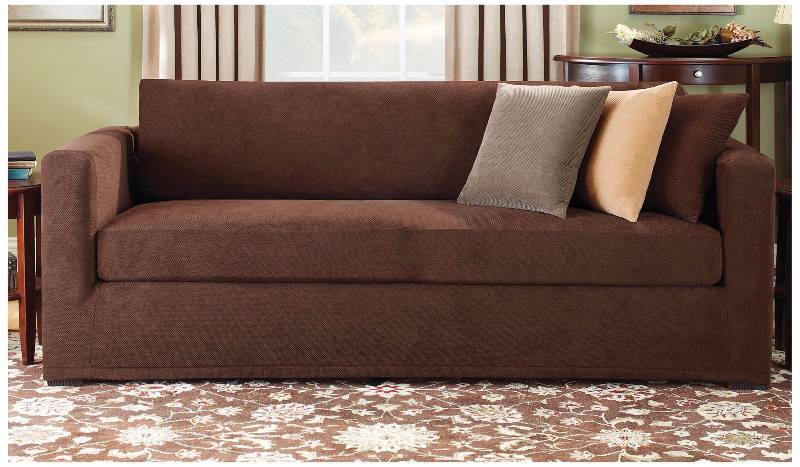 Sure Fit Stretch Pique 2-pc Box Cushion Loveseat Slipcover