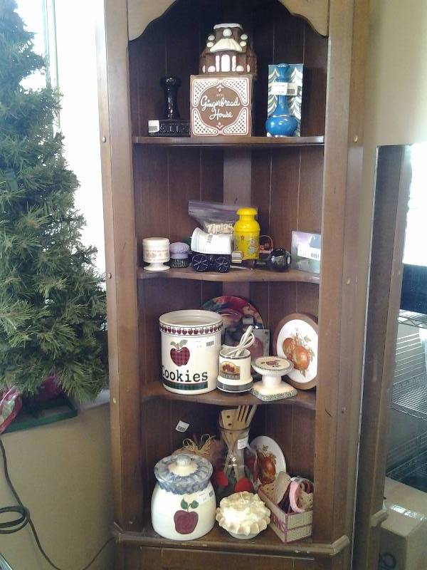 Contents On Curio Shelf, Avon, Canisters, Trinkets, Perfumes, Misc (Bring Boxes)